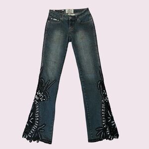 Embellished Vintage Y2K Low Rise Flare Jeans